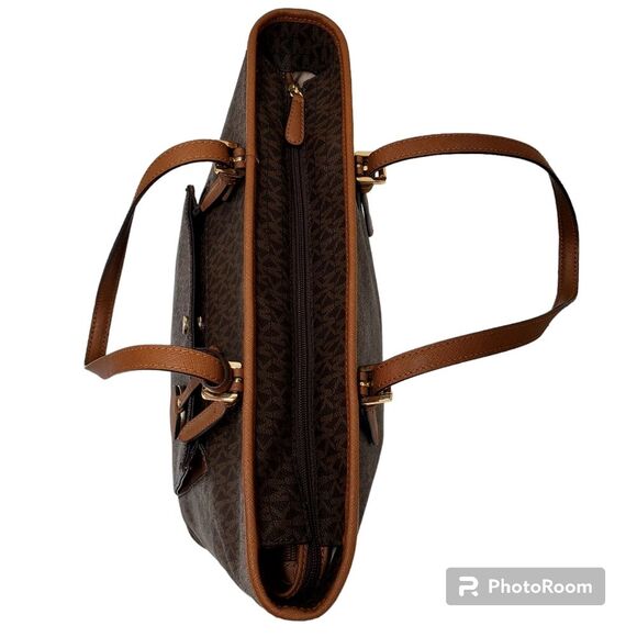 MICHAEL KORS Jet Set Signature Brown Tote Bag - Picture 6 of 14